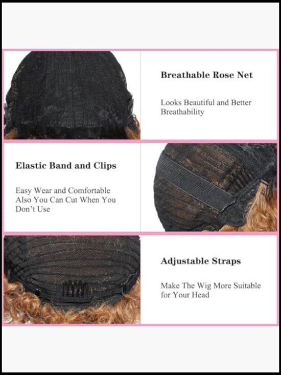 Pixie Cut Curly Human Hair Wig Short Bob Glueless Side Part Wear and Go Kinky